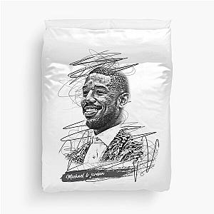 Michael b Jordan Abstract Sketch Art, Michael b Jordan Duvet Cover