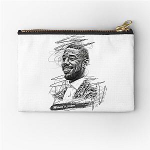 Michael b Jordan Abstract Sketch Art, Michael b Jordan Zipper Pouch