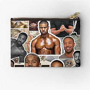 michael b jordan photo collage Zipper Pouch