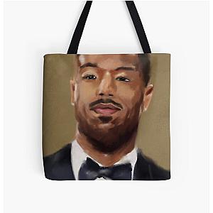 Portrait of Michael B. Jordan All Over Print Tote Bag