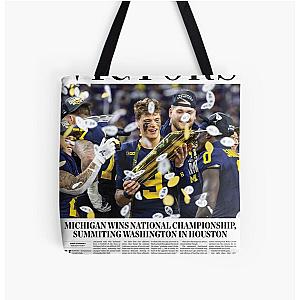 The Michigan Daily Front Cover 11024 (Michigan vs. Washington -- National Championship Game) All Over Print Tote Bag