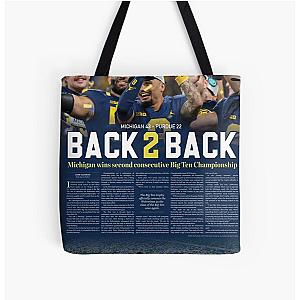 127 The Michigan Daily Front Cover Big Ten Champions All Over Print Tote Bag