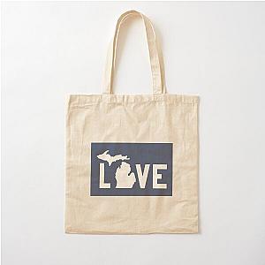 Michigan Love - All White Cotton Tote Bag