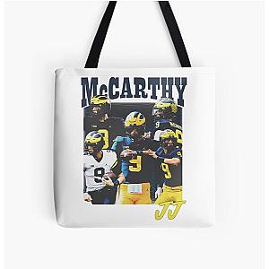 J.J. McCarthy Michigan Vintage 90s All Over Print Tote Bag