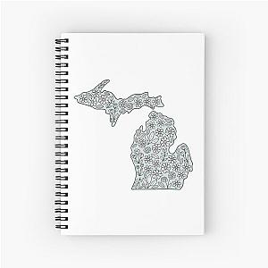 Michigan Blue Flowers Spiral Notebook