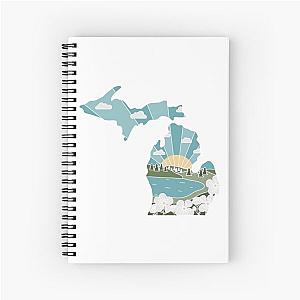 Michigan Illustrated Graphic Spiral Notebook