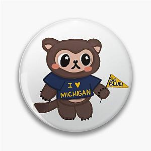 Cute Michigan Wolverine with pennant Pin