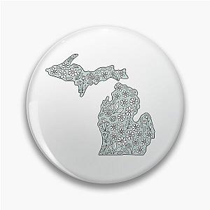 Michigan Blue Flowers Pin