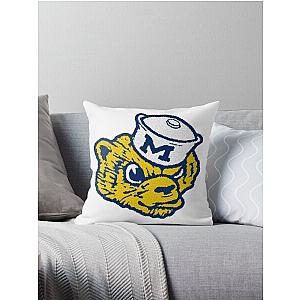 Michigan Wolverines Retro Sketch Throw Pillow