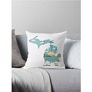 Michigan Illustrated Graphic Throw Pillow