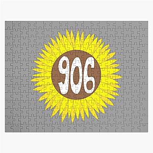 Hand Drawn Michigan Sunflower 906 Area Code Jigsaw Puzzle