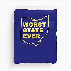 Worst State Ever Michigan Fan Duvet Cover