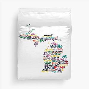 Michigan colorful typography Duvet Cover