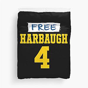 Free Harbaugh 4 Michigan Football, University of Michigan Wolverine Duvet Cover