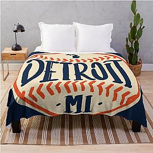 Detroit Michigan Hand Drawn Script Design Throw Blanket