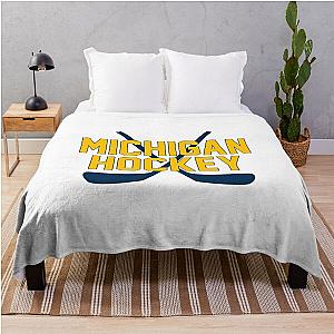 michigan hockey Throw Blanket