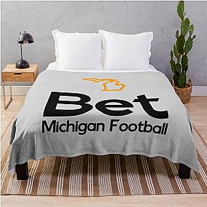 Bet Michigan Football Logo: Legal Sports Betting Michigan Throw Blanket