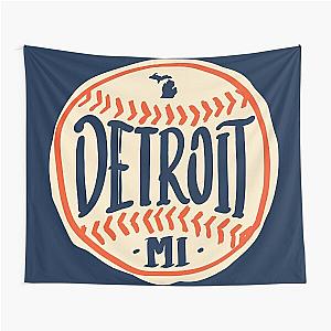 Detroit Michigan Hand Drawn Script Design Tapestry