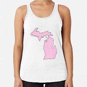 Michigan Home State Pink Racerback Tank Top