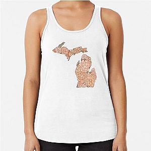 Michigan States Flowers Racerback Tank Top