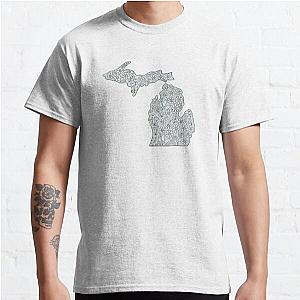 Michigan Blue Flowers Classic T-Shirt