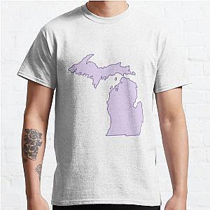 Michigan Home State Outline Purple Classic T-Shirt