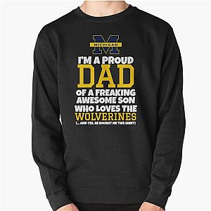 Michigan Dad Cheesy Relaxed Fit  Pullover Sweatshirt