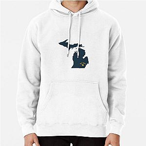 Michigan Map Ann Arbor Heart Pullover Hoodie