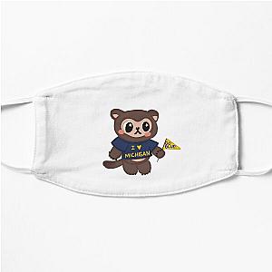 Cute Michigan Wolverine with pennant Flat Mask