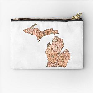 Michigan States Flowers Zipper Pouch