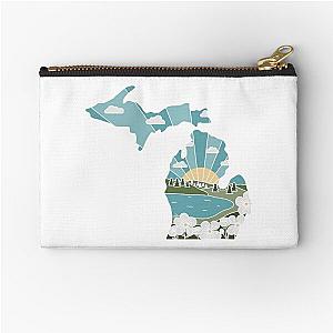 Michigan Illustrated Graphic Zipper Pouch