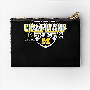 Michigan Wolverines 2024 CFP National Championship Football T-Shirt Zipper Pouch