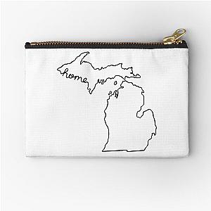 Michigan Home State Outline Zipper Pouch