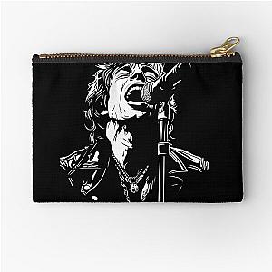 Mick Jagger singing - tattoo style black and white Zipper Pouch