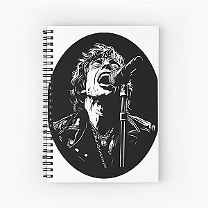 Mick Jagger singing - tattoo style black and white Spiral Notebook