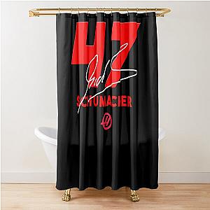 Mick Schumacher 2022 Red and White Shower Curtain