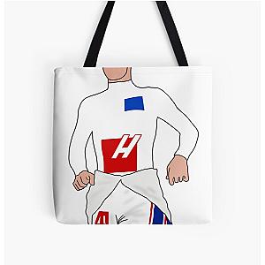 Mick Schumacher Race Suit All Over Print Tote Bag