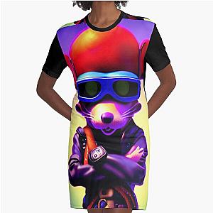 Mighty Mouse AI Art Design Graphic T-Shirt Dress