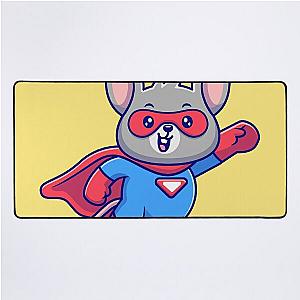 "Mighty Mouse Superhero: Cartoon Vector Illustration" Desk Mat