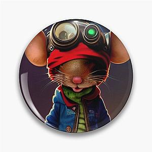 Mighty Mouse AI Art Design Pin