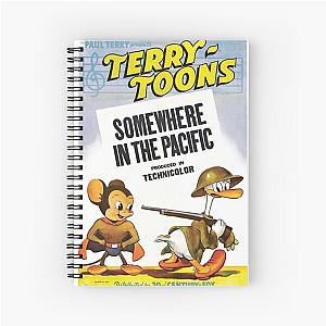 1940's Vintage Retro Poster Mighty Mouse Cartoon Spiral Notebook