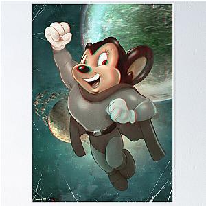 Mighty Mouse Anaglyph 3d pop-art illustration Poster