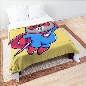 "Mighty Mouse Superhero: Cartoon Vector Illustration" Comforter