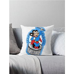 Mighty Mouse Drummer  Throw Pillow