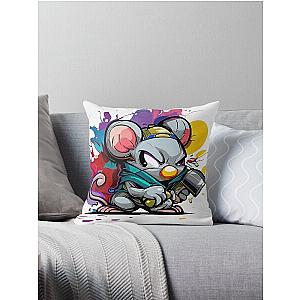 Mighty Mouse Throw Pillow