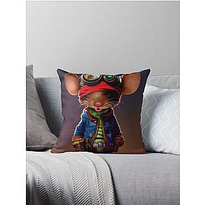 Mighty Mouse AI Art Design Throw Pillow