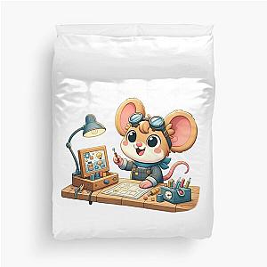 Mighty Mouse the Inventor Duvet Cover