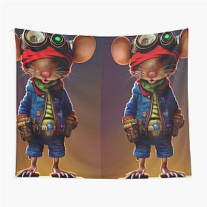 Mighty Mouse AI Art Design Tapestry