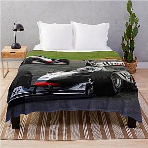 Mika Hakkinen racing his 1998 MP4-13 F1 racing car throw blanket