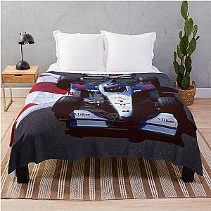 Mika Hakkinen racing his 1999 MP4-14 F1 race car from above throw blanket
